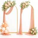 Metal Arch Backdrop Stand Set of 2, Heavy-Duty Balloons Arch Frame for Wedding Ceremony, Party, Baby Shower, Birthday Decorations (Gold, 7.2ft+6.6ft)
