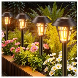 LETMY Solar Pathway Lights Outdoor, 10 Pack Solar Lights Outdoor Waterproof, Auto On/Off Solar Powered Garden Landscape Path Lights, Outdoor Solar Lights for Yard Lawn Patio Walkway Driveway