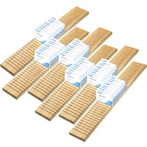 Wesiti 6 Pcs Wooden Name Badge Holder ID Badge Tray Organizer Name Tag Holders Note Card Organizer Plate Table Holders Sign Decor for Office Business, 23.62 x 3.5 x 0.75 Inch(Wood Color)