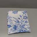 Blue Floral Round Tablecloth 60 Inch Round Blue and White Chinoiserie Flower Toile Table Cloth Spring Polyester Stain Resistance Decoration Table Cover for Party Picnic Kitchen Decor Outdoor