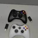 For Xbox 360 Controller, PC Wireless Gamepad with Ergonomic Grip/Upgraded No Drift Joystick/for Xbox 360 & Slim,Windows 11/10 (2 Pack, 2.4G Black) (Black and White)