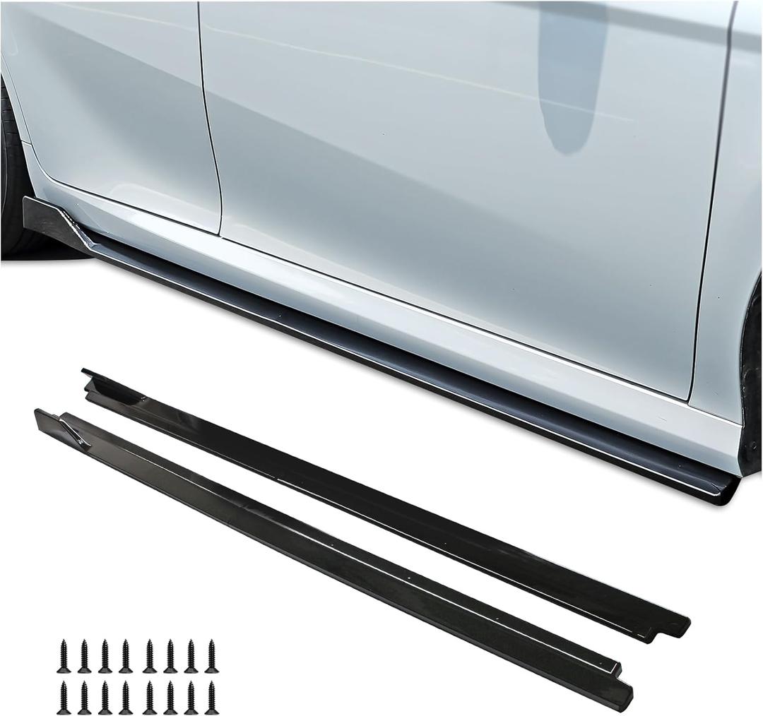Car Side Skirts Extensions for Toyota Camry SE, XSE, LE, XLE 2018 2019 2020 2021 2022 2023 2024 2025, ABS Plastic, Exterior Accessories, Camry Accessories, 2 Pieces (Side Skirts-Glossy Black)