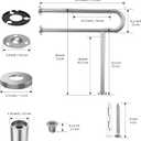 Toilet Support Rail 31.3X 31.5 Inch, Munzong Anti-Slip Satin Brushed Nickel Handicap Grab Bar for Bathroom, Stainless Steel Knurled Safety handrails with Leg for Elderly Disabled Pregnant-1.25Tube