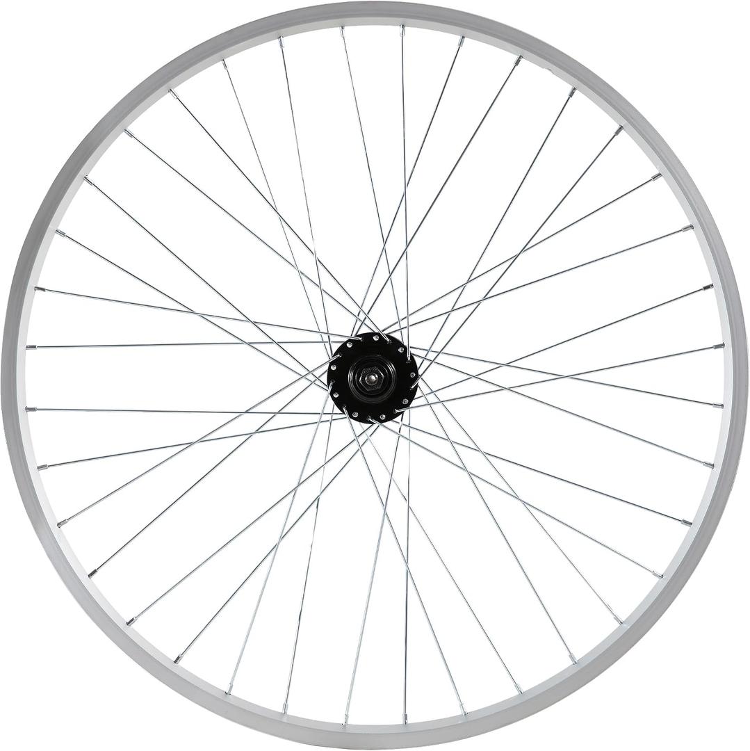 Hiland 26" 27.5" 28" x1.75" Alloy Bike Rim for 1.75 to 2.215" Wide Tire, Front & Rear Wheels with 7 Speeds Freewheel, Disc Brake Compatible, Bolt On Axle, Wheelset Accessories for MTB Cruiser Bicycle