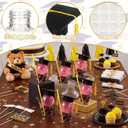 LemonRoad 30 Sets Class of 2026 Graduation Party Favors, 150ml Clear Plastic Fillable Drink Ball Cups with Mini Grad Caps, Straws and Adhesive Dots(Yellow)