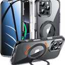 Privacy Case for iPhone 16 Pro with 360Stand [Built-in Anti Peeping Screen Protector] [Compatible with MagSafe] [Magnetic Ring ] Full Body Protective Phone Cover 6.3", Black