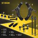 TUCAREST 12Pc Suspension Kit Fit For 2010-2014 Su-baru Legacy, 2 Front Lower Control Arm Ball joint + 4 Outer Inner Tie Rod + 2 Sway Bar + 2 Boots [# 522-831 522-832 K750422 EV800049 ES3712 K9513]