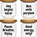 PANDAWOOD Overnight Oats Containers with Lids - 4 Pack Glass Overnight Oats Jars with Airtight Lids - Chia Seed Pudding Jars - Yogurt Containers with Lids - Oatmeal Jars Meal Prep Mason Jars 14.8 OZ