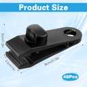 48 PCS Tarp Clips Heavy Duty Lock Grip, ABS Tarp Clamps with Teeth, Reusable Shark Tent Fasteners for Camping Awnings, Car Truck, Boat, Pool Covers (Black)