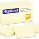 Highland Sticky Notes, 3 x 3 Inches, Yellow, 18 Pack (6549-18)