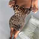 SOLY HUX Women's Leopard Print Sequin Cami Bodycon Mini Dress Party Club Dresses Multicoloured Leopard Medium (M)