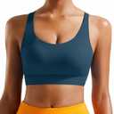 RUNNING GIRL High Impact Sports Bras for Women, High Support Running Strappy Women's Sports Bra with Sewn in Pads (Blue, XXL)