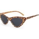 Livhò Retro Vintage Narrow Cat Eye Sunglasses for Women Clout Goggles Plastic Frame (Leopard)