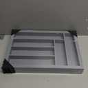 Pipishell Bamboo Expandable Drawer Organizer for Utensils Holder, Adjustable Cutlery Tray, Wood Drawer Dividers Organizer for Silverware, Flatware, Knives in Kitchen, Bedroom, Living Room(Grey)