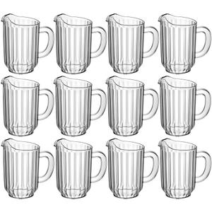 OCS Parts Pro Series 12-Pack 60-Ounce Plastic Pitchers | Clear, Heavy Duty Pitchers with Enhanced Grip and Pour Spout | Classic Restaurant Carafe Pitcher for Water, Juice, Beer, and Iced Tea