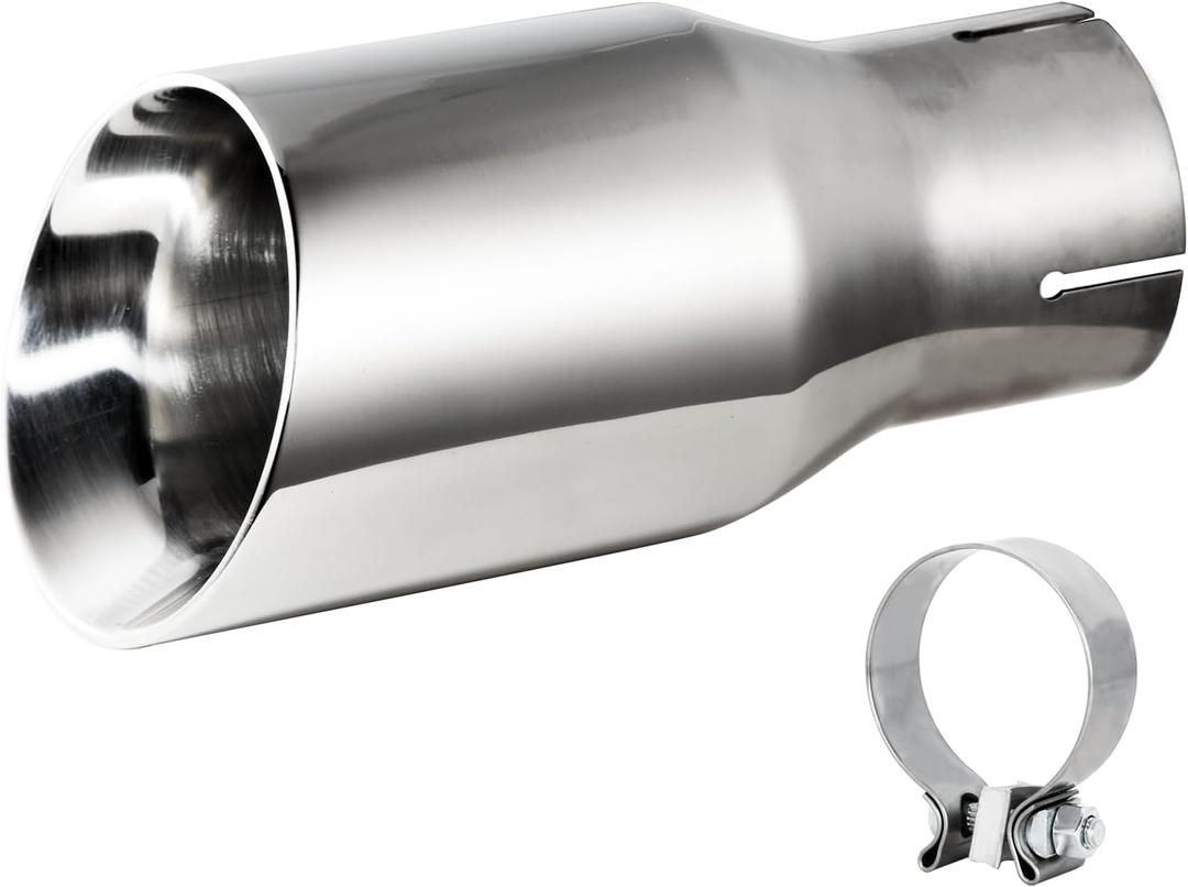 MXA 2.5 to 3.5 inch Exhaust Tip,Tail Pipe 2.5 inch Exhaust Tip for Car, Dual Wall Angle Cut 2 1/2Exhaust Tips Universal Stainless Steel Exhaust Tips (2.5"x3.5"x7.5")