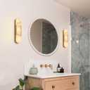 Modern Gold Wall Sconces Set of 2, Marble Sconce Wall Light Fixtures for Living Room, Alabaster Sconce Lighting for Bedroom Farmhouse Bathroom