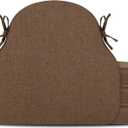 4 Pack Brown Winsor Chair Cushions with Ties, Dining Kitchen Chair Seat Pads Non Slip Removable Washable Cover 17"x16"