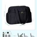 Wandering Nature Personal Item Travel Bag, Small Duffle Bag for Women with Wet Pocket & 14'' Laptop Compartment, Lightweight Carry on Weekender Duffel, Wave pattern (Black)