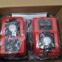 220W Power Inverter Compatible with Milwaukee 18V Battery, DC 18V to AC 110V Portable Power Station Generator with 1 AC Outlet, 2 USB Ports & 1 Type-C Fast Charging, 400LM LED Work Light (2-Pack) (Red)