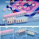 18.5" Mahjong Racks with Pushers, All-in-One for Standard Mahjong Tiles | Integrated molded tile racks with pushers, great for home games & practice, ideal mahjong gift for all players (4 Pack), 19 inches