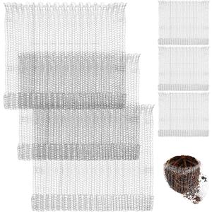 Shappy 10 Pieces Root Guard Gopher Baskets 1 Gallon Stainless Steel Plant Wire Mesh Gopher Cages Anti Vole Animal Plant Baskets