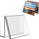 Boloyo Acrylic Vertical Postcard Display Holder,4 x 6 inch 1PC Clear Card Display Stand Easel Tablet Holder for Postcard Greeting Recipe Index Business Memory-Note Card, Artworks (Horizontal, 1PC)
