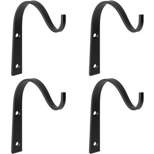 Mkono 4 Pack Iron Wall Hooks for Hanging Plant Lanterns, Plant Hanger Fence Metal Bracket for Bird Feeders, Wind Chimes, Mason Jar Sconces, Light Outdoor Indoor Rustic Home Decor, 3 Inch (Small)