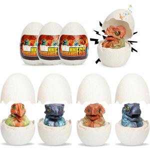 Easter Dinosaur Egg Toys Gifts for Toddlers Kids 3 4 5 6 7 Year Old, 4-Pack Press-and-Go Dino Cars with Sounds & Lights, Perfect for Easter Basket Stuffers, Egg Hunts, and Birthday Party Favors