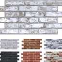 Commomy Faux Brick 3D Wall Panels - 12 pcs of 22.8" x 11.8" - Thin UrltraLight PVC Peel and Stick Tile Whitewash Brick Printable for Home Office,Bedroom, Living Room,TV BackgroundCovers 22.48 sq.ft