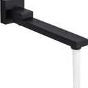 Tub Spout, Matte Black 1/2 NPT Thread Square Tub 180 Swivel Bathroom Folding Spout Bathtub Faucet Shower System Set Wall Mounted Shower Mixer Water Outlet