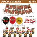 Cheetah Print Balloons Kit - Complete Leopard Birthday Decorations Set with Banner, Red Black Gold Balloons for Women Bachelorette, Jungle Safari Animal Theme Party Supplies