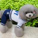 PEGASUS SELMAI Puppy Shirts Navy Small Dog Coat Pattern Pet Outfits Doggie Chihuahua Clothes Jumpsuit XL