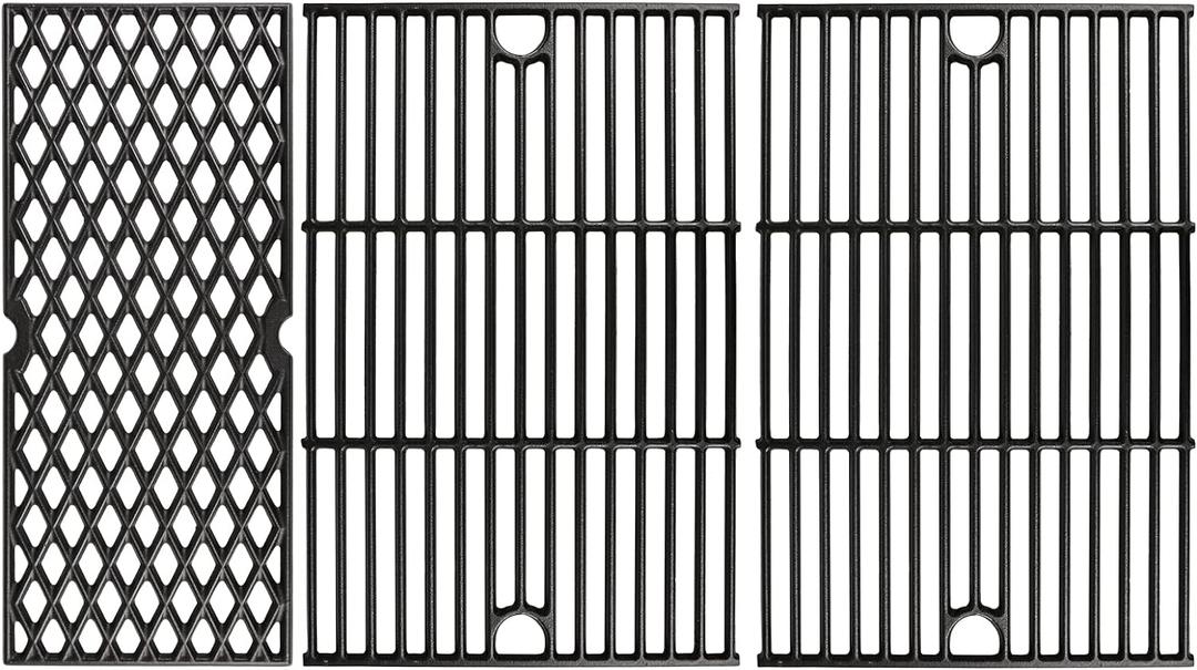 Utheer Cast Iron Cooking Grates for Pit boss Austin XL, Rancher XL, 1000 XL,1100pro Series, Traeger Pro Series 34, Traeger Texas Elite 34, Wood Pellet Smoker Grills Replacement Parts, 3 PCS