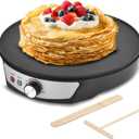 Vivicreate 12 Inch Electric Crepe Maker Nonstick Crepe Pan Griddle with Adjustable Temperature Control LED Indicator Lights Batter Spreader and Wooden Spatula for Pancakes Roti Tortillas Blintzes