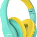 Kids Bluetooth Headphones, Lightweight Wireless Headphones for Kids, 85/94dB Volume Limited, 60 Hours Playtime, Bluetooth 5.3, Over-Ear Toddler Headsets with Built-in Mic-Green