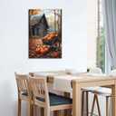 MNFGMH Farmhouse Pumpkin Barn Wall Art, Autumn Pumpkins Print, Printable Countryside Fall Painting, Autumn Halloween Decor, Fall Foliage Picture Gifts Canvas Roll 16x24 inch (Color9-Unframed)