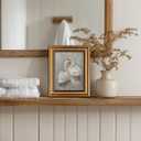 Gold Framed Wall Art Vintage White Swan Canvas Art Farmhouse Animals Picture Wall Decor Antique Prints Rustic Paintings Country Artwork for Bedroom Bathroom Living Room 8x10 Inch