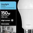 Feit Electric A21 LED Light Bulb, 150W Equivalent, Dimmable, 2605 Lumens, E26 Standard Base, 5000K Daylight, 80 CRI, High Output LED Light Bulb, Damp Rated, 25,000-Hour Lifetime, OM150DM/850/LED