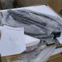 47-Inch Rustic Farmhouse Dining Table for 4, Solid Dark-Wood Round Kitchen Table, Large Dining Room Tables, O-Shape Base, Easy Assembly, for Dining Room, Caf, Apartment (Black)