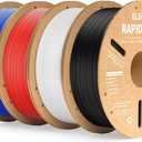 ELEGOO Rapid PETG Filament 1.75mm Bundle 4KG, High Speed 30-600mm/s 3D Printer Filament Accuracy +/- 0.02 mm, 1kg Cardboard Spool(2.2lbs), Fits for Most FDM 3D Printers(Black, White, Blue, Red)