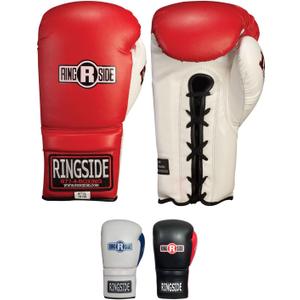 Ringside Lace IMF Tech Boxing Training Sparring Gloves (14 OZ, Red)