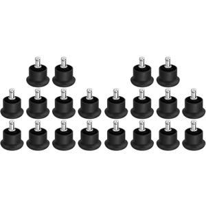 Chair Fixed Casters Replacement, 20 Pcs Office Chair Stationary Castors Non Rolling Chair Feet Low Profile Bell Glides Short Plastic Glides Chair Feet Wheel Stopper (Snap in)