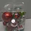 Teeanzo 30Pcs Clear Christmas Tree Ball Ornaments Set, Multi-Size Plastic Balls Red Green White Colorful Variety Shatterproof Ornaments with Hanging Loops for Xmas Tree Decoration Home Holiday Party