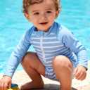 uideazone Baby Toddler Boys Zipper Rash Guard Swimsuit UPF 50+ One Piece Beach Swimwear Bathing Suits 3-36 Months