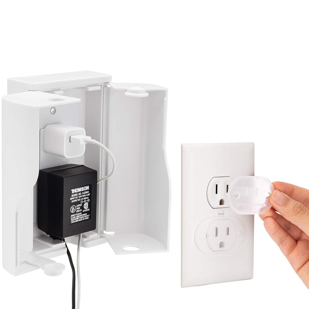 Twin Door Outlet Box & Ultimate Safety Cap 50-Pack Combo