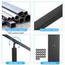 Sidasu 36" Level Cable Railing Post,Stainless Steel Adjustable Top Post for Stair & Deck Railing System, Horizontal Drilled Line Post with Rubber Grommets, Matte Black Finish