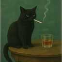 Cat Paint by Numbers Animals DIY Painting On Canvas,by Number Black Cat in Stained by Numbers Kit for Adults Beginner,Acrylic Simple Oil Paint by Number Kits for Home Wall Decor 16 x 20 inch