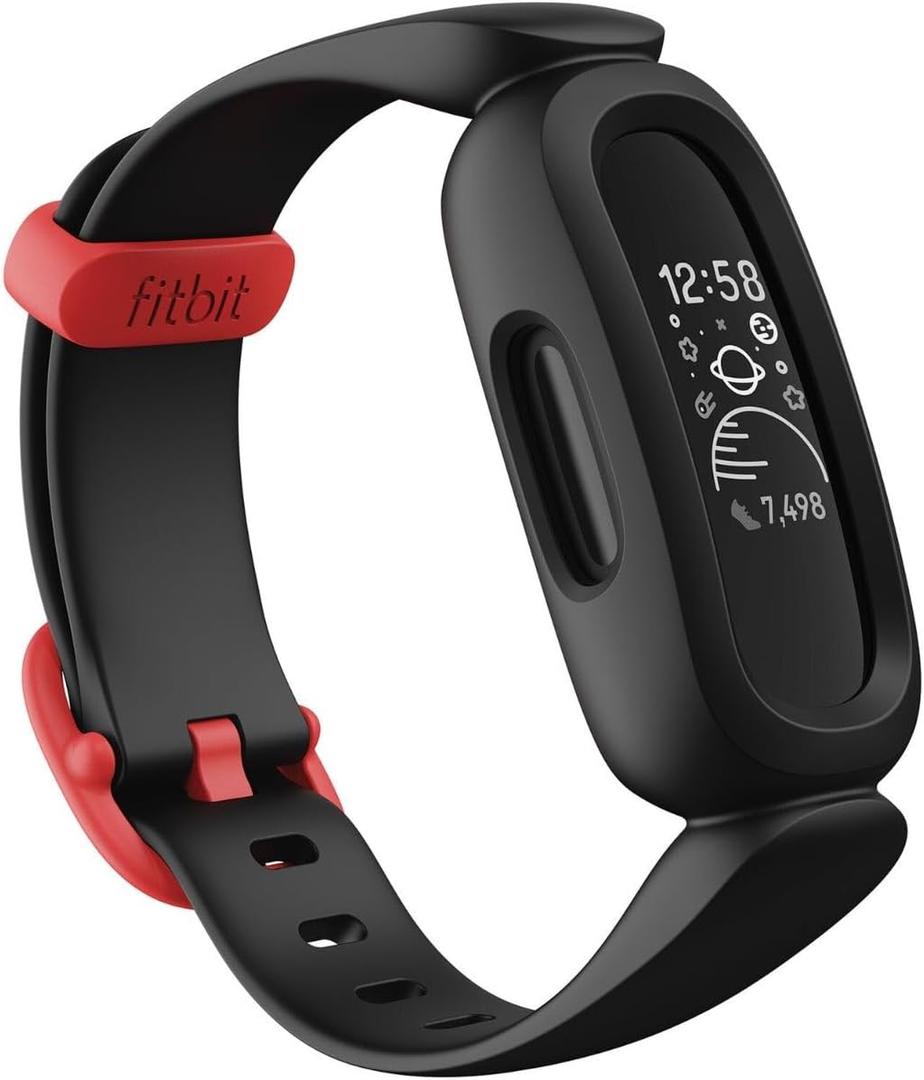 Fitbit Google Fitbit Ace 3 Activity Tracker for Kids 6+, Black/Racer Red, One Size 
