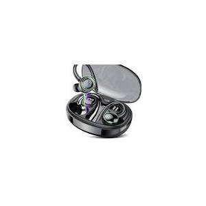 PEFUPEW Wireless Earbuds Bluetooth with Noise Canceling Mic Headsets for Sports Black